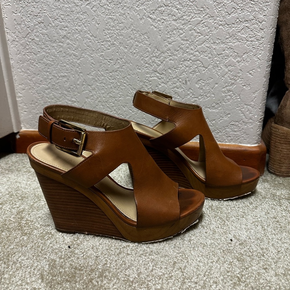 Michael Kors Tan Wedge Sandals